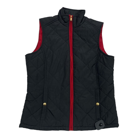 Vest Puffer & Quilted By Lauren By Ralph Lauren In Black & Red, Size:S