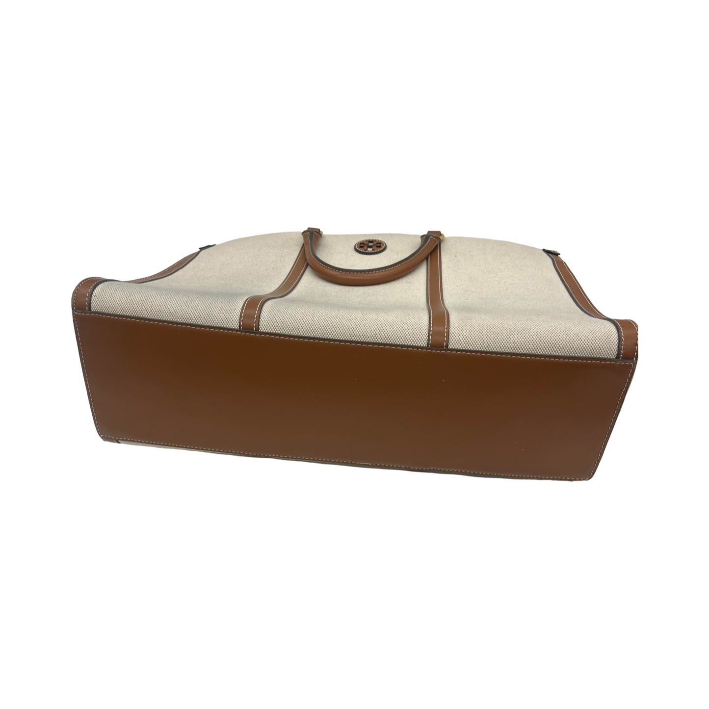 Tote Designer By Tory Burch In Brown & Cream, Size:Large