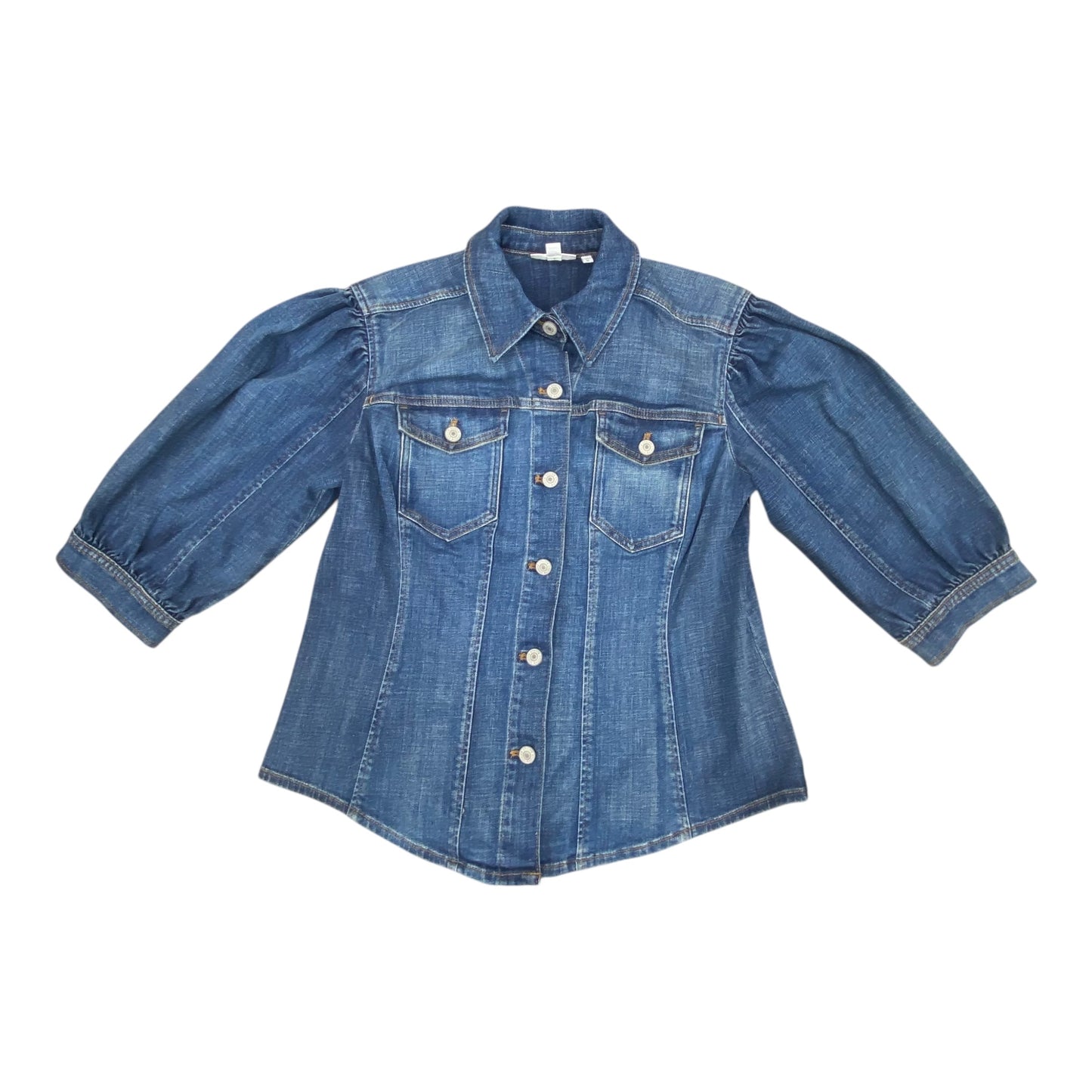 Top Ss By Chicos In Blue Denim, Size:M