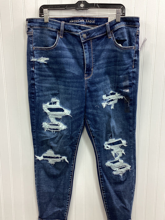 Jeans Skinny By American Eagle In Blue Denim, Size:18