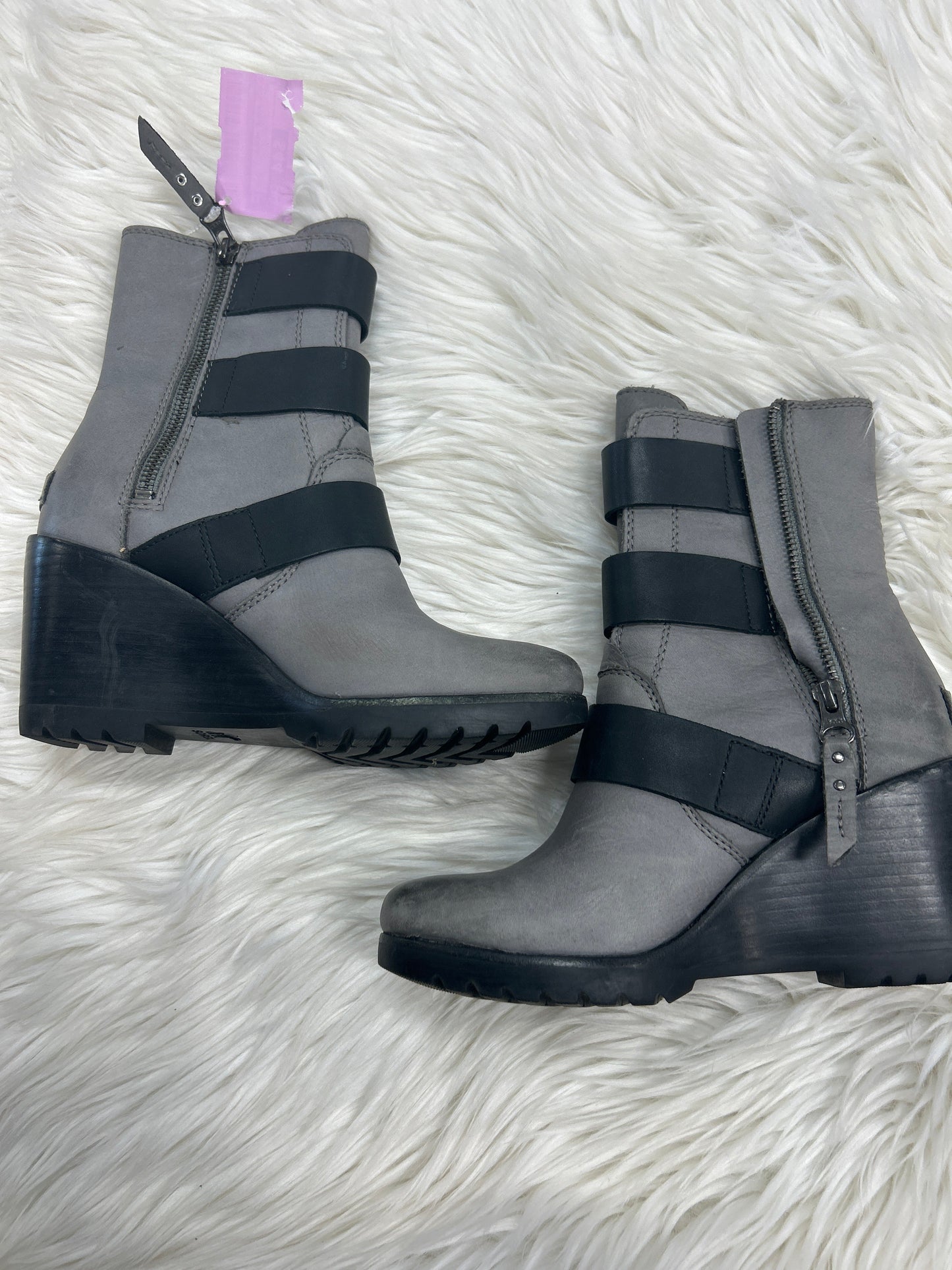 Boots Ankle Heels By Sorel In Grey, Size:6