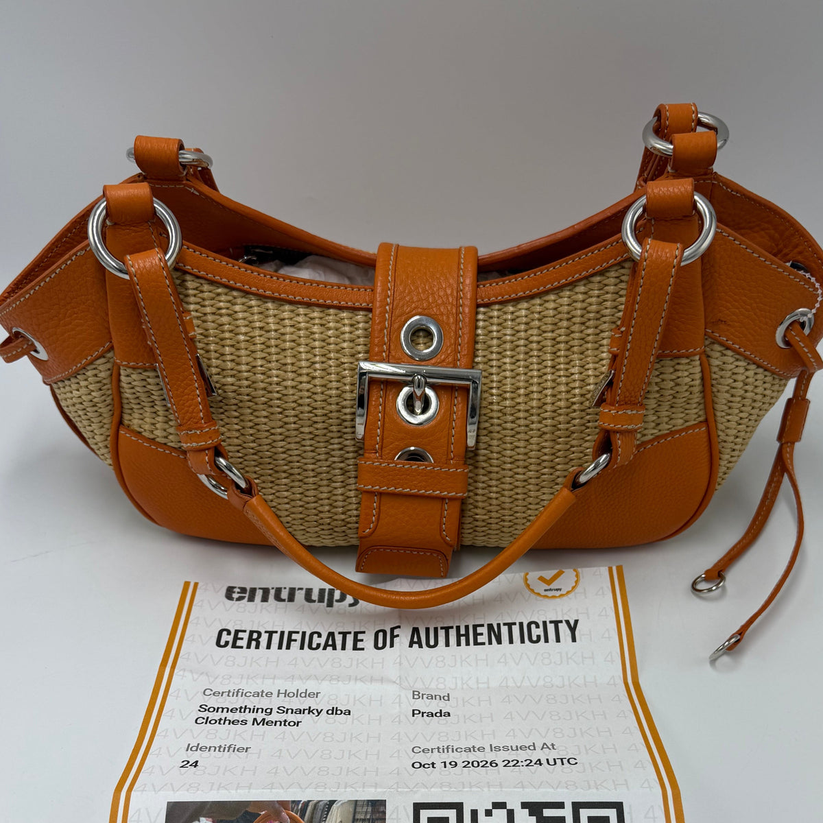 Prada Paglia/Vitello Daino Luxury Shoulder Handbag