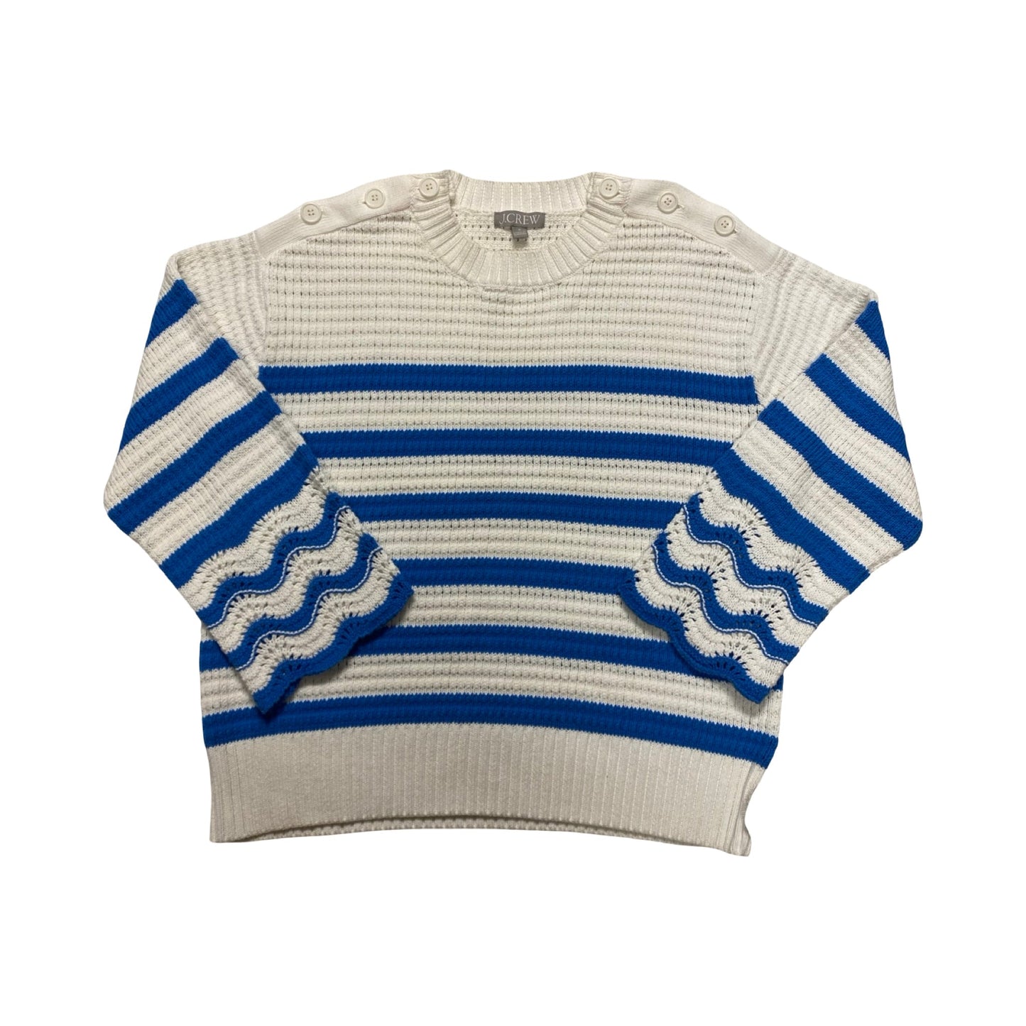 Sweater By J. Crew In Blue & White, Size:M