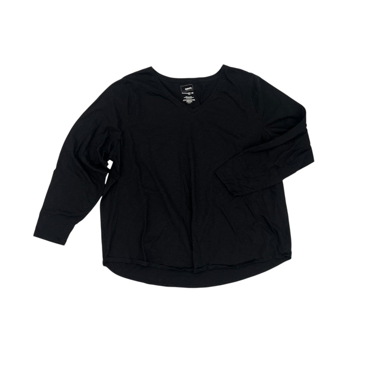 Top 3/4 Sleeve By Lands End In Black, Size:3X