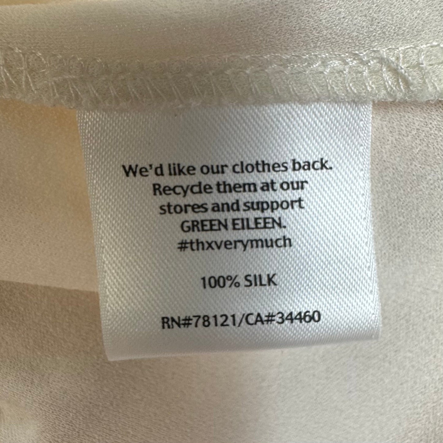 Silk Top Sleeveless By Eileen Fisher In Cream, Size: S ESTIMATED