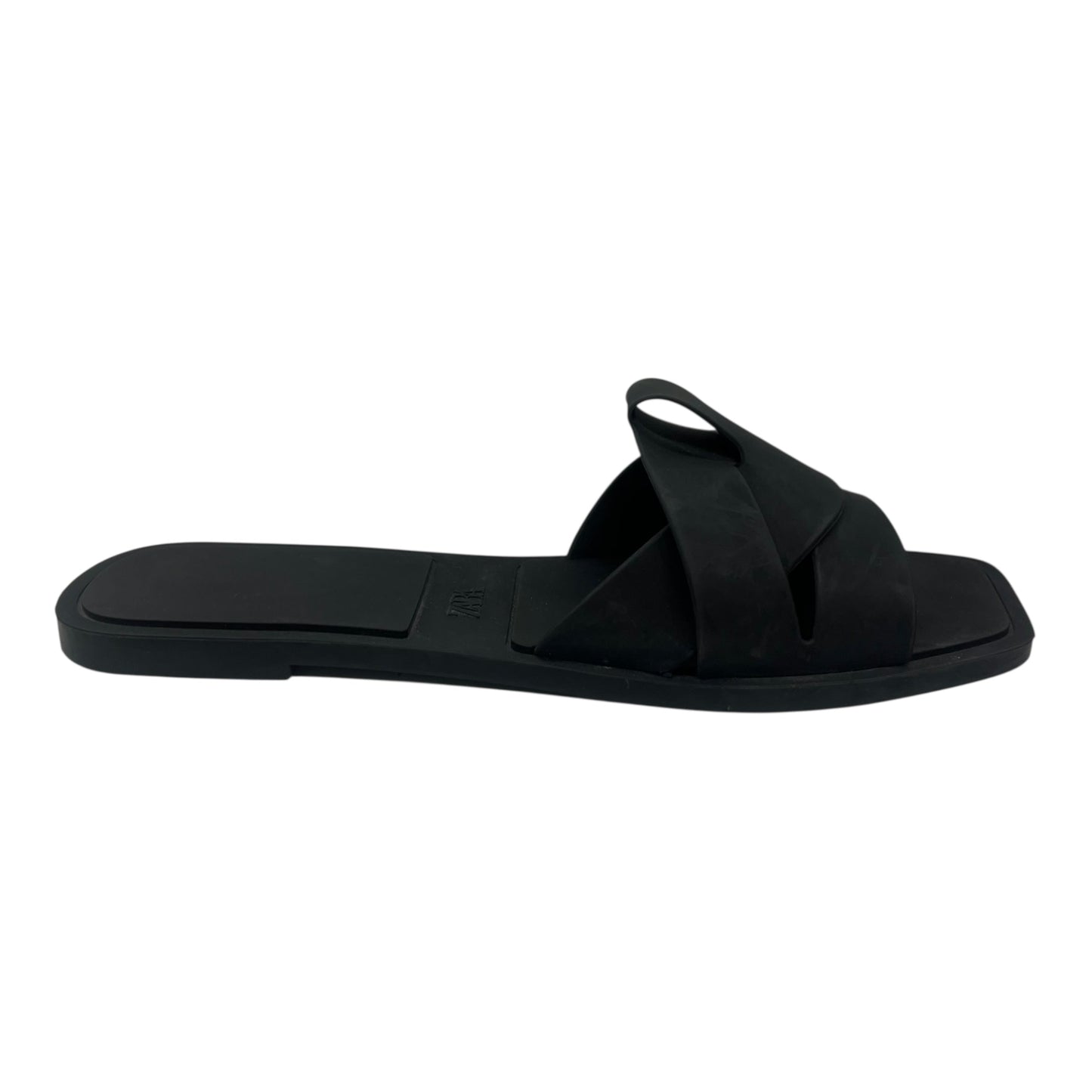 Sandals Flats By Zara In Black, Size:7.5