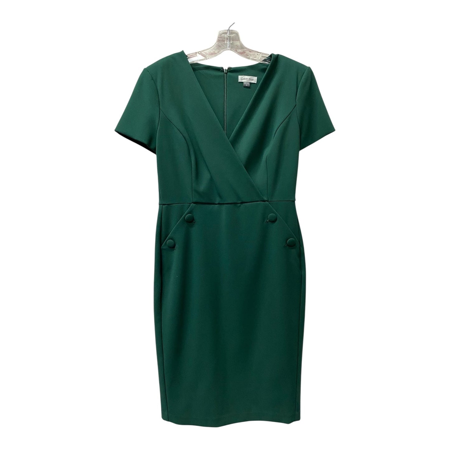 Dress Work By Calvin Klein In Green, Size:M