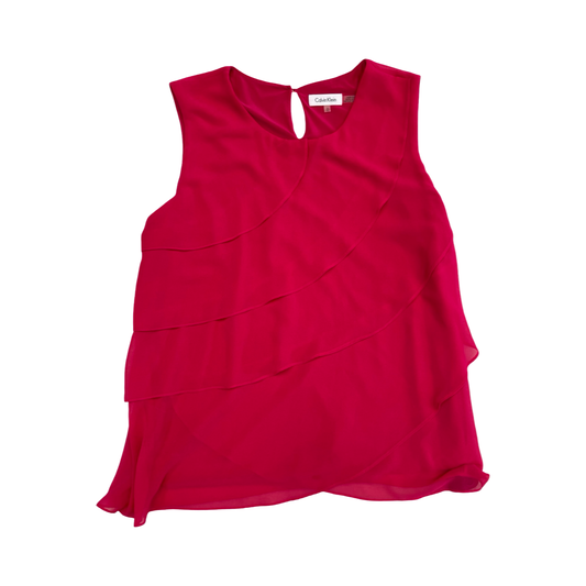 Top Sleeveless By Calvin Klein In Pink, Size:Xl