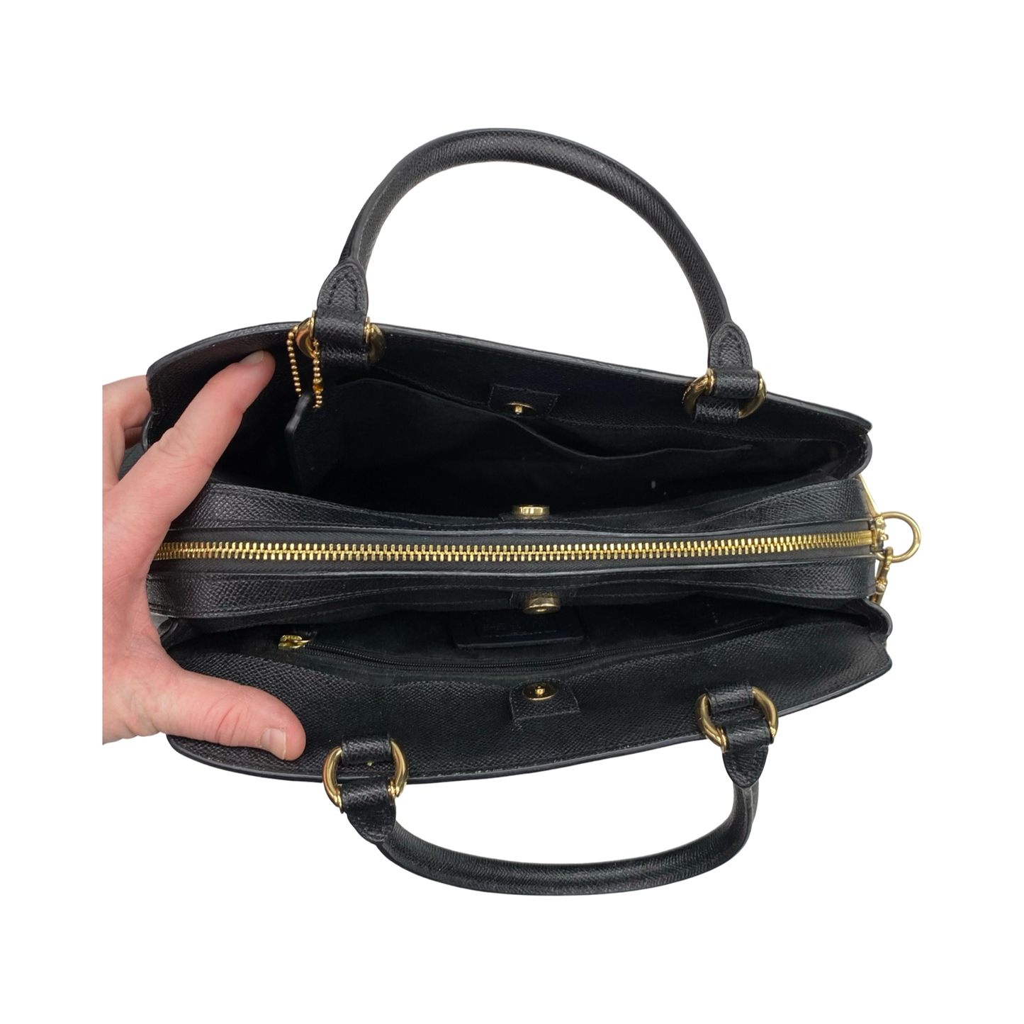 Handbag Designer By Coach In Black, Size:Medium