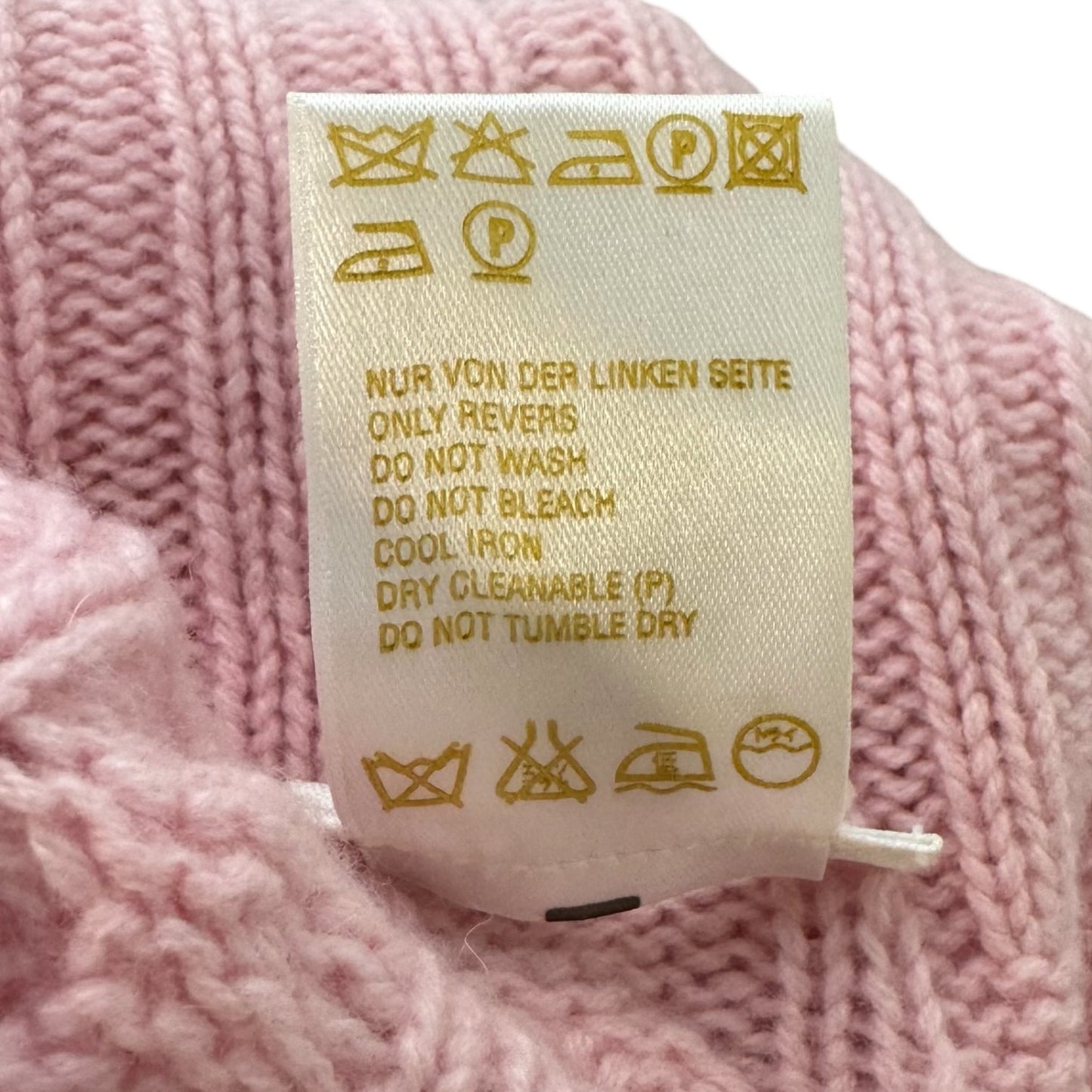 Cashmere Silk Blend Turtleneck Sweater Designer By Escada In Pink, Size: L