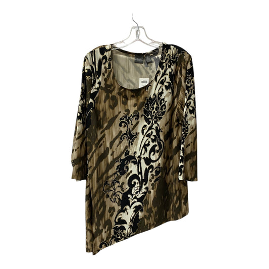 Top 3/4 Sleeve By Chicos In Brown, Size:L