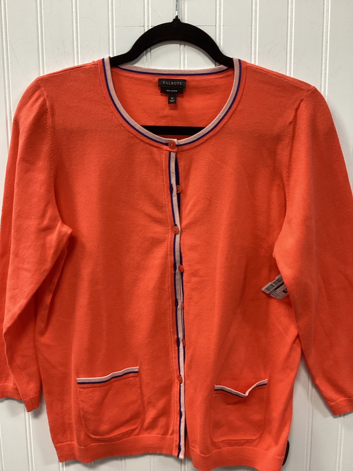 Cardigan By Talbots In Orange, Size:M