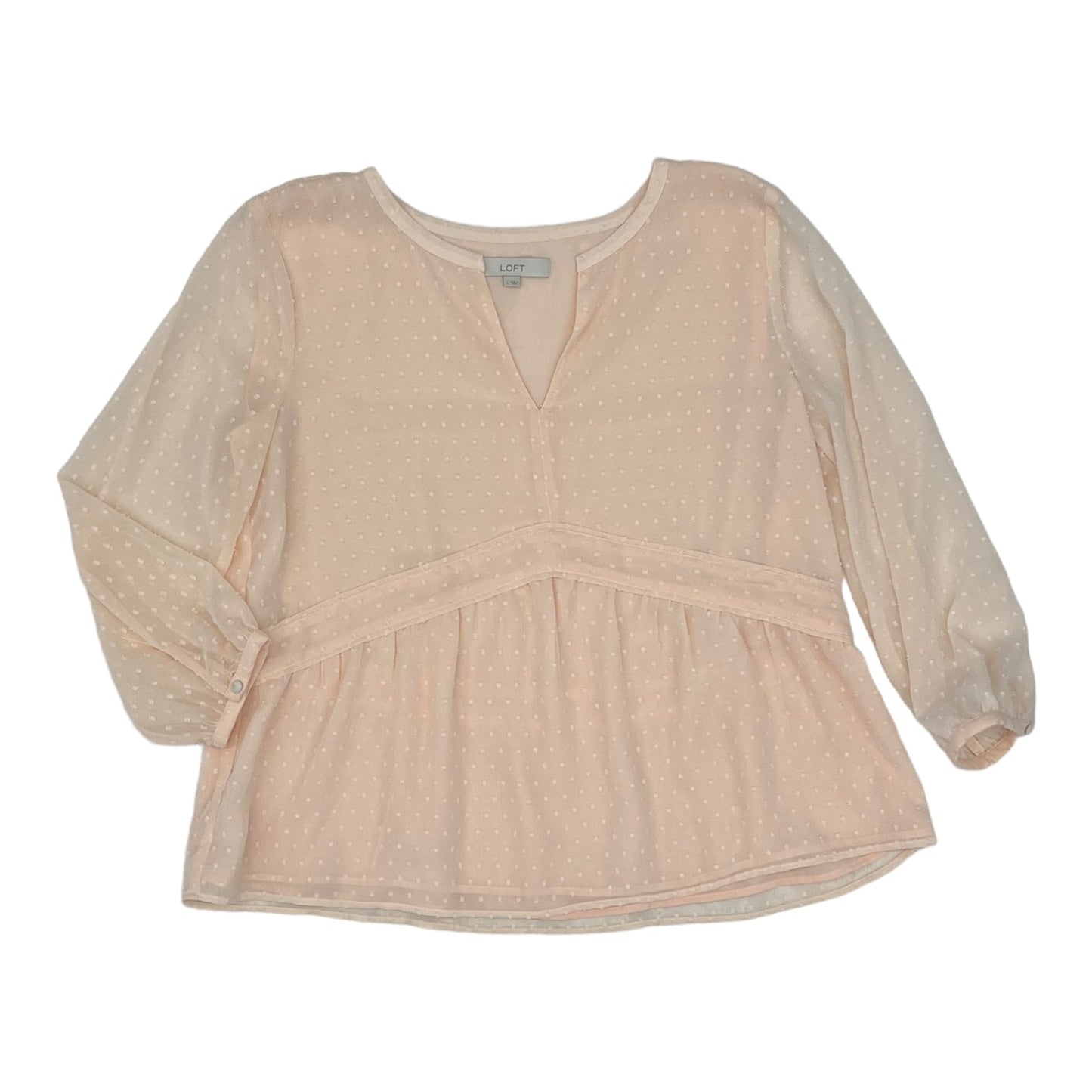 PINK BLOUSE LS by LOFT Size:L