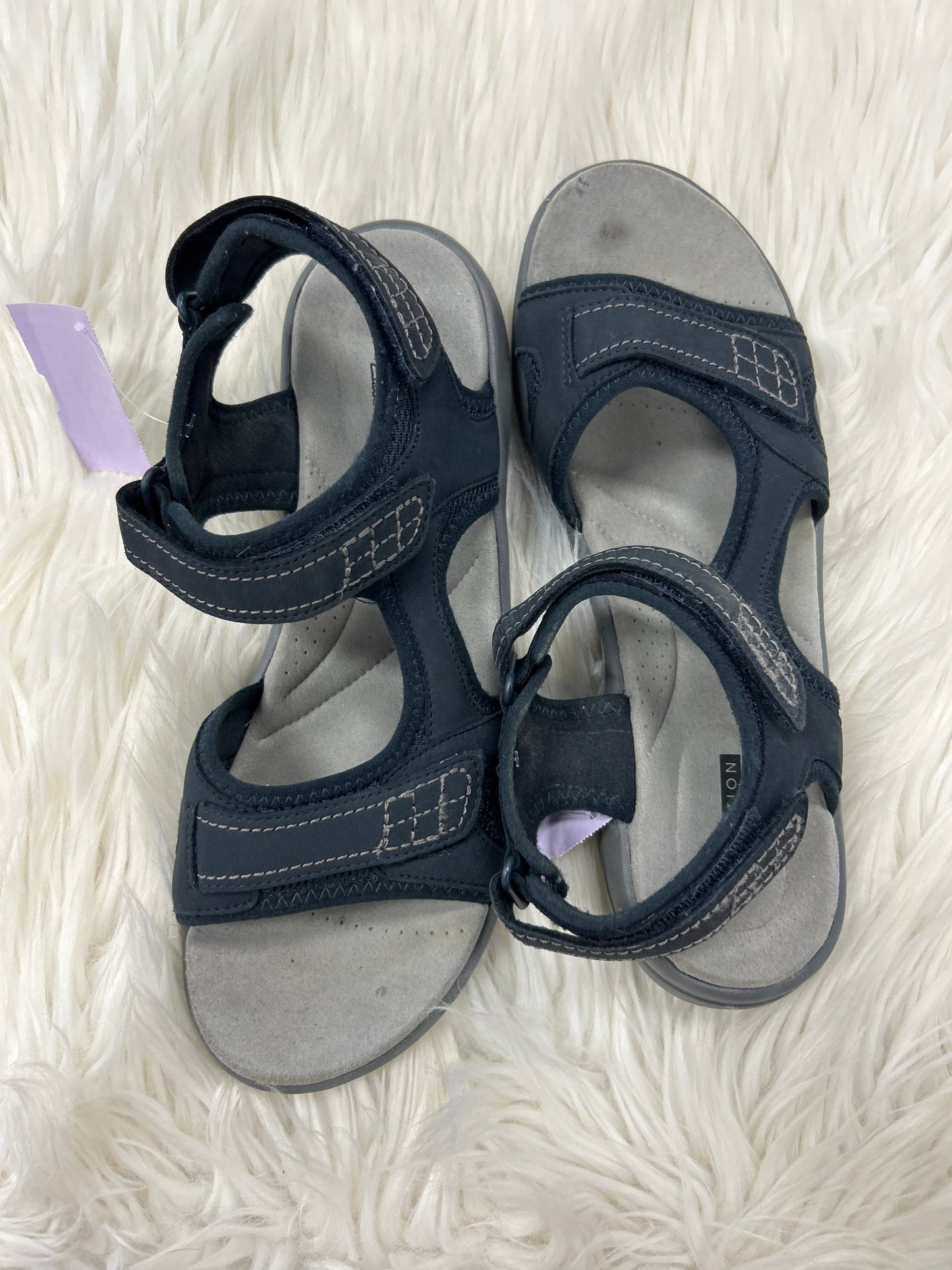 Sandals Flats By Clarks In Navy, Size:9