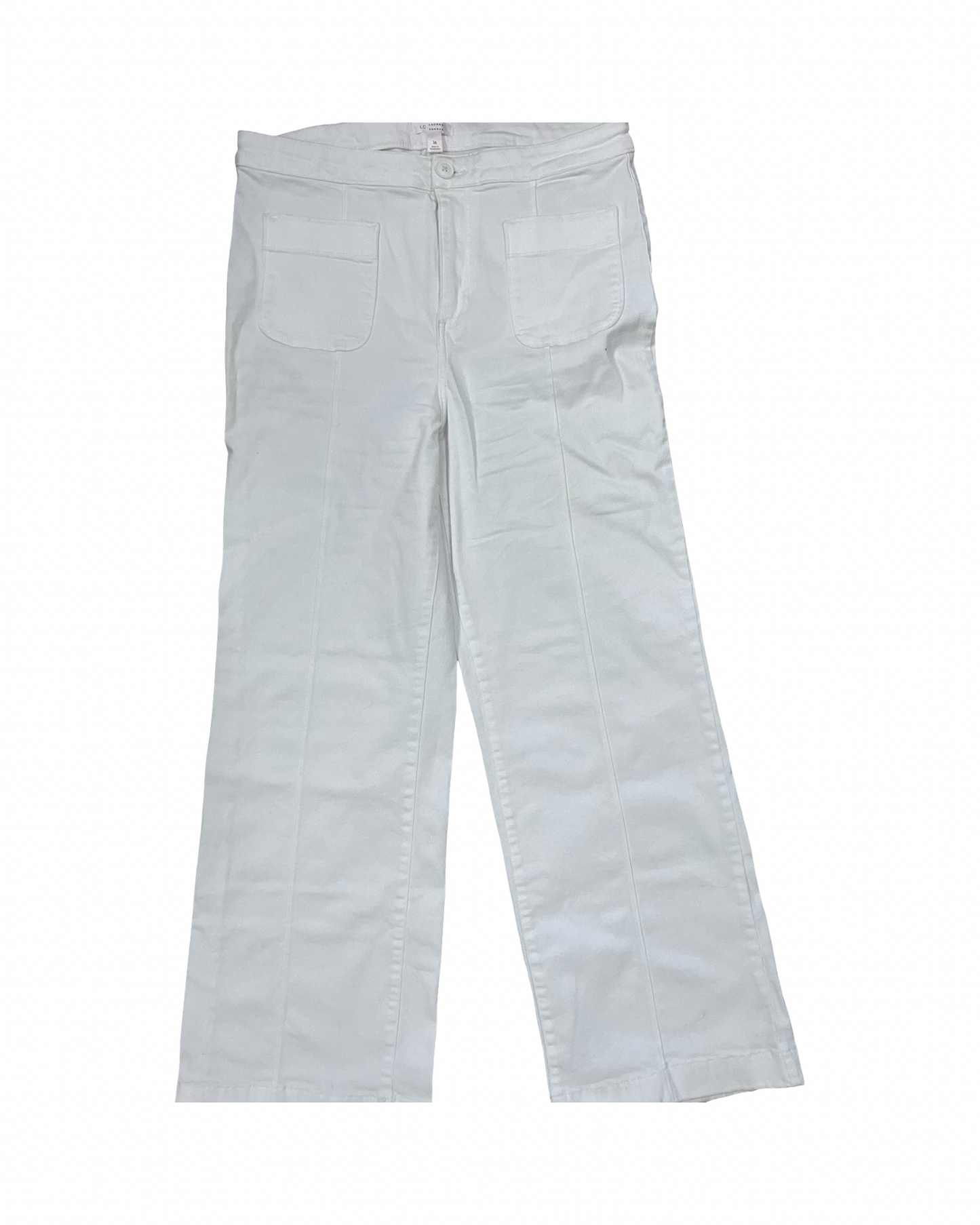 Jeans Wide Leg By Lc Lauren Conrad In White Denim, Size:16