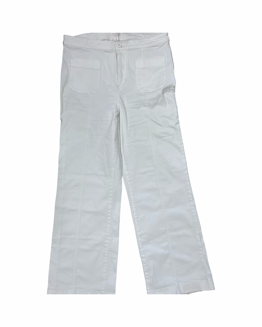 Jeans Wide Leg By Lc Lauren Conrad In White Denim, Size:16