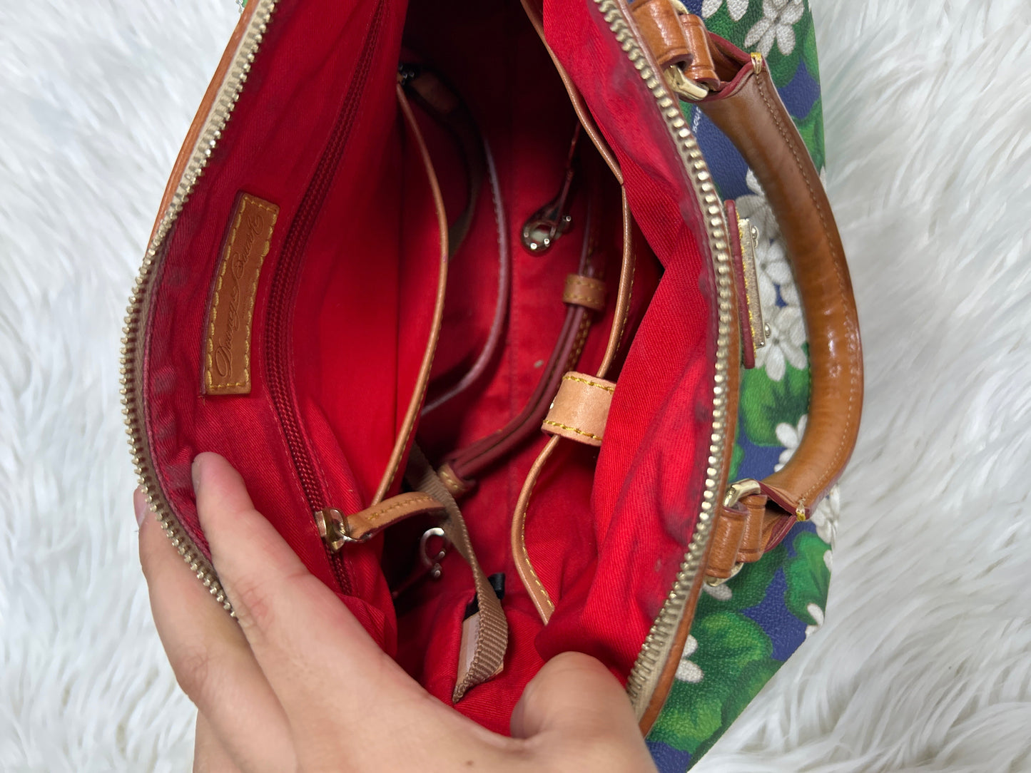 Handbag Designer By Dooney And Bourke In Floral Print, Size:Large