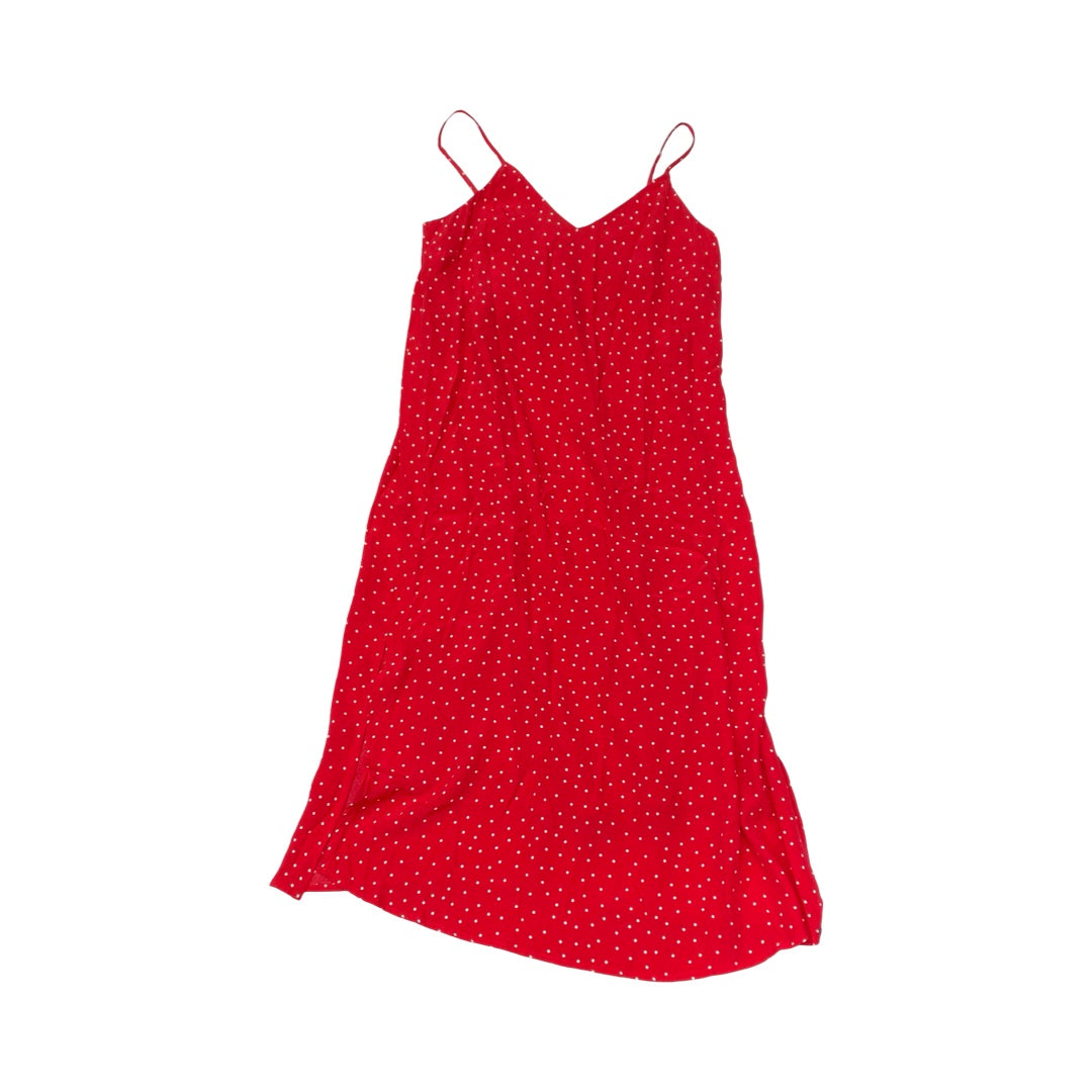 Dress Casual Midi By Gap In Red & White, Size:Xs