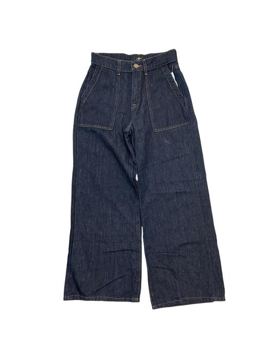 Jeans Wide Leg By 7 For All Mankind In Blue Denim, Size:00