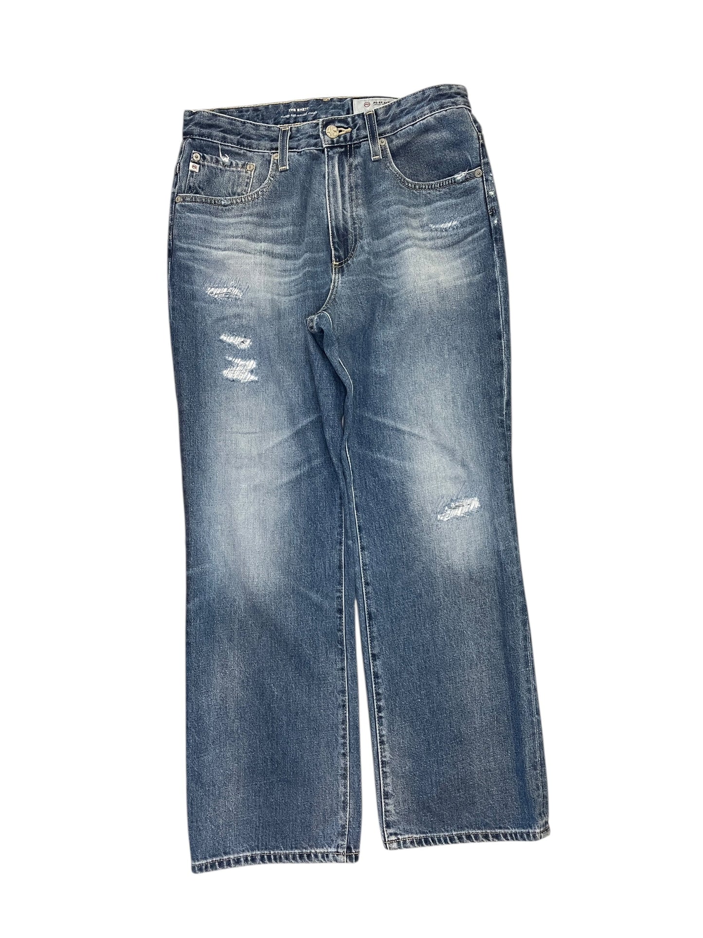 Jeans Straight By Ag Jeans In Blue Denim, Size:8