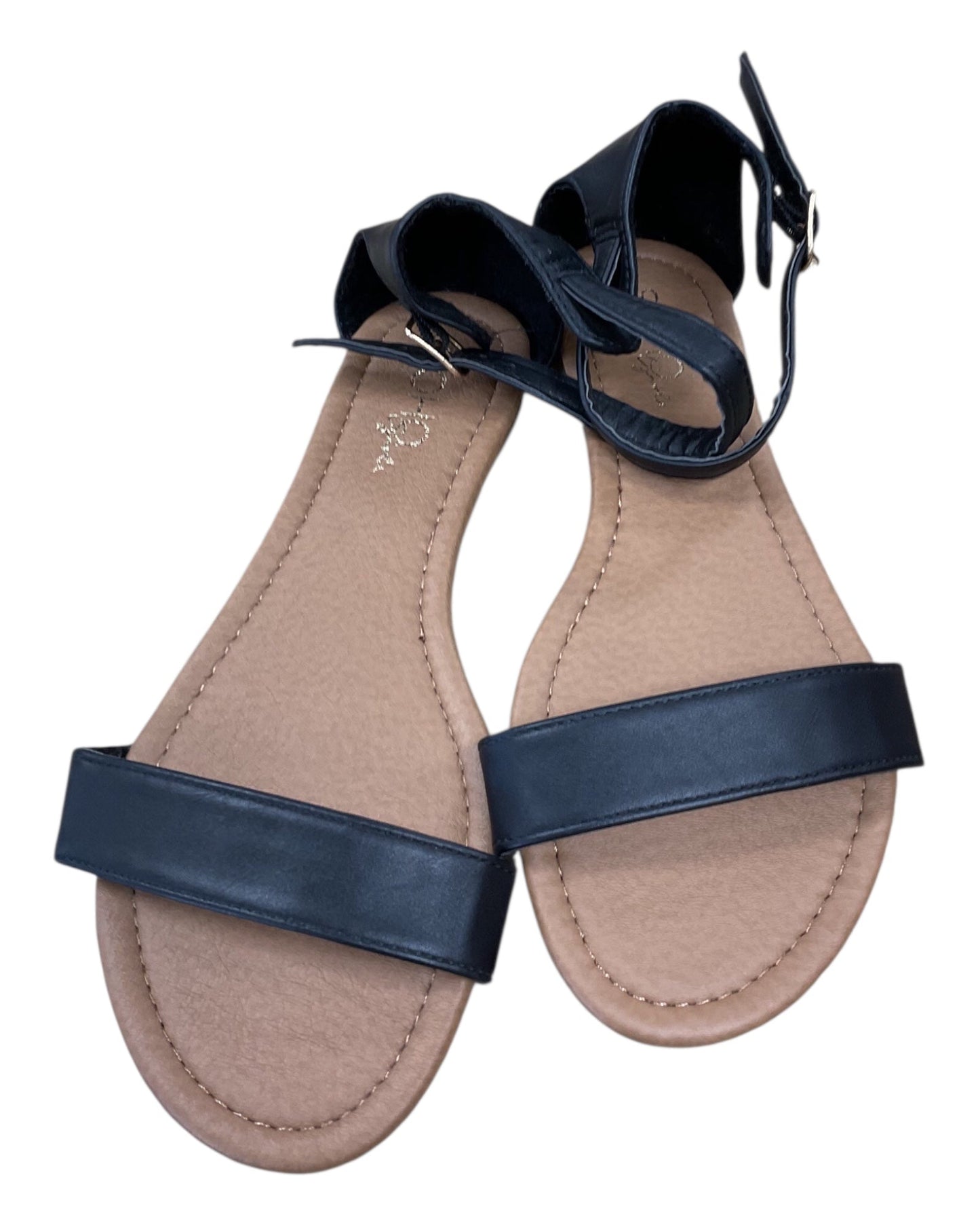 Sandals Flats By Soho Apparel In Black, Size:7