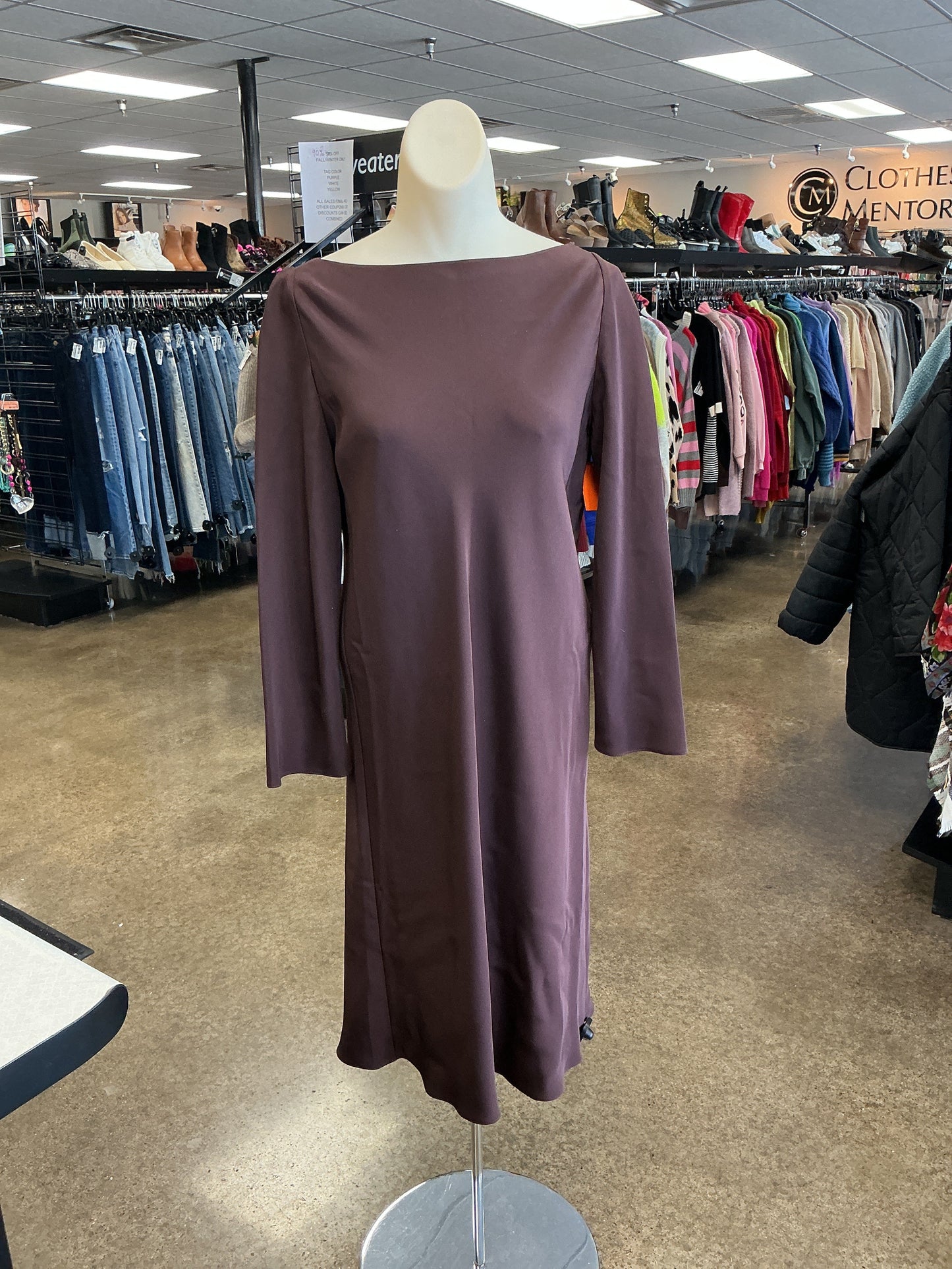 Dress Party Midi By Clothes Mentor In Brown, Size:M