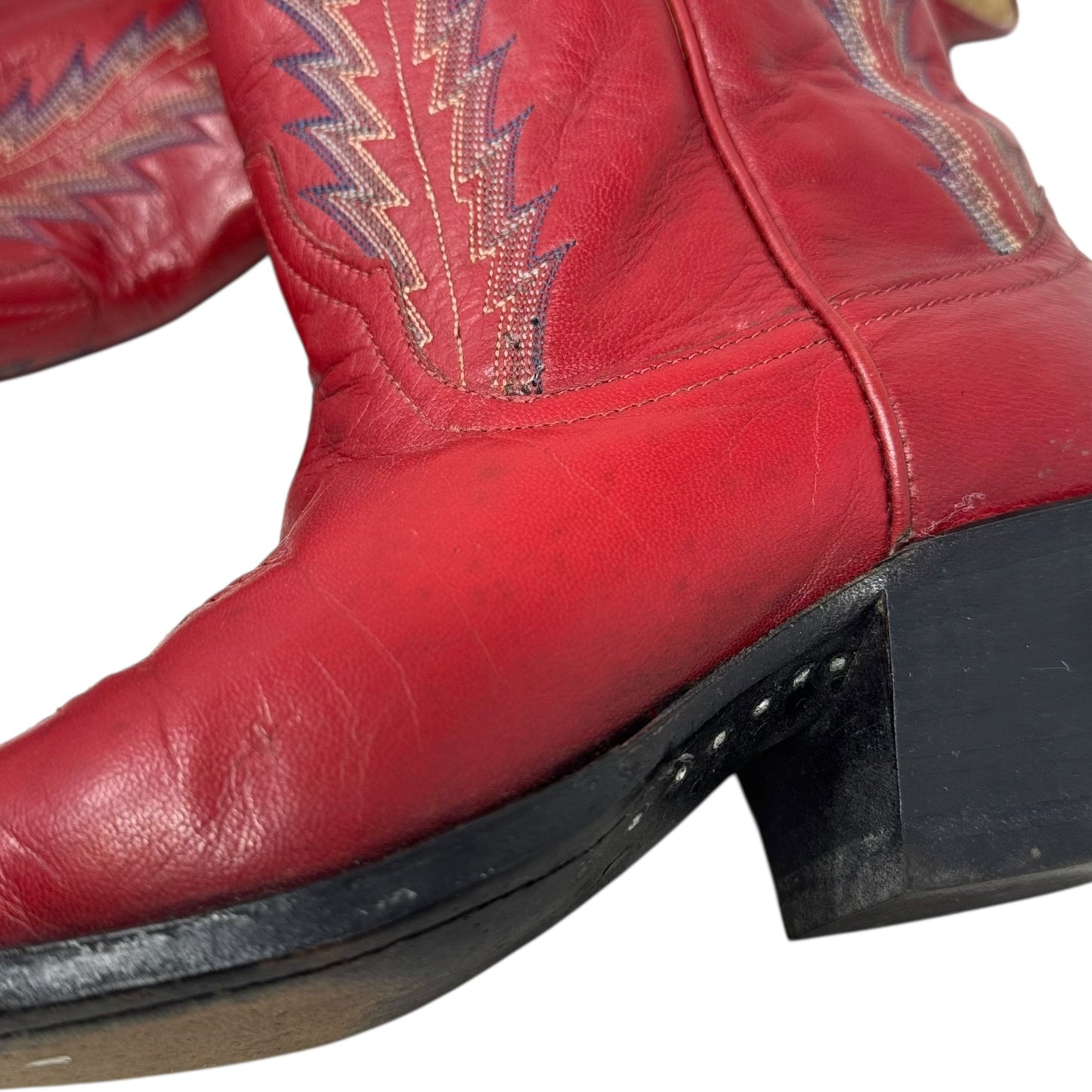 Vintage Embroidered Boots Western By Larry Mahan’s In Red, Size: 5