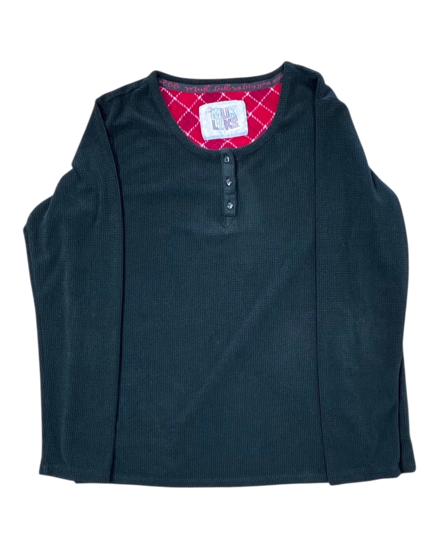 Top Ls By Muk Luks In Black, Size:L
