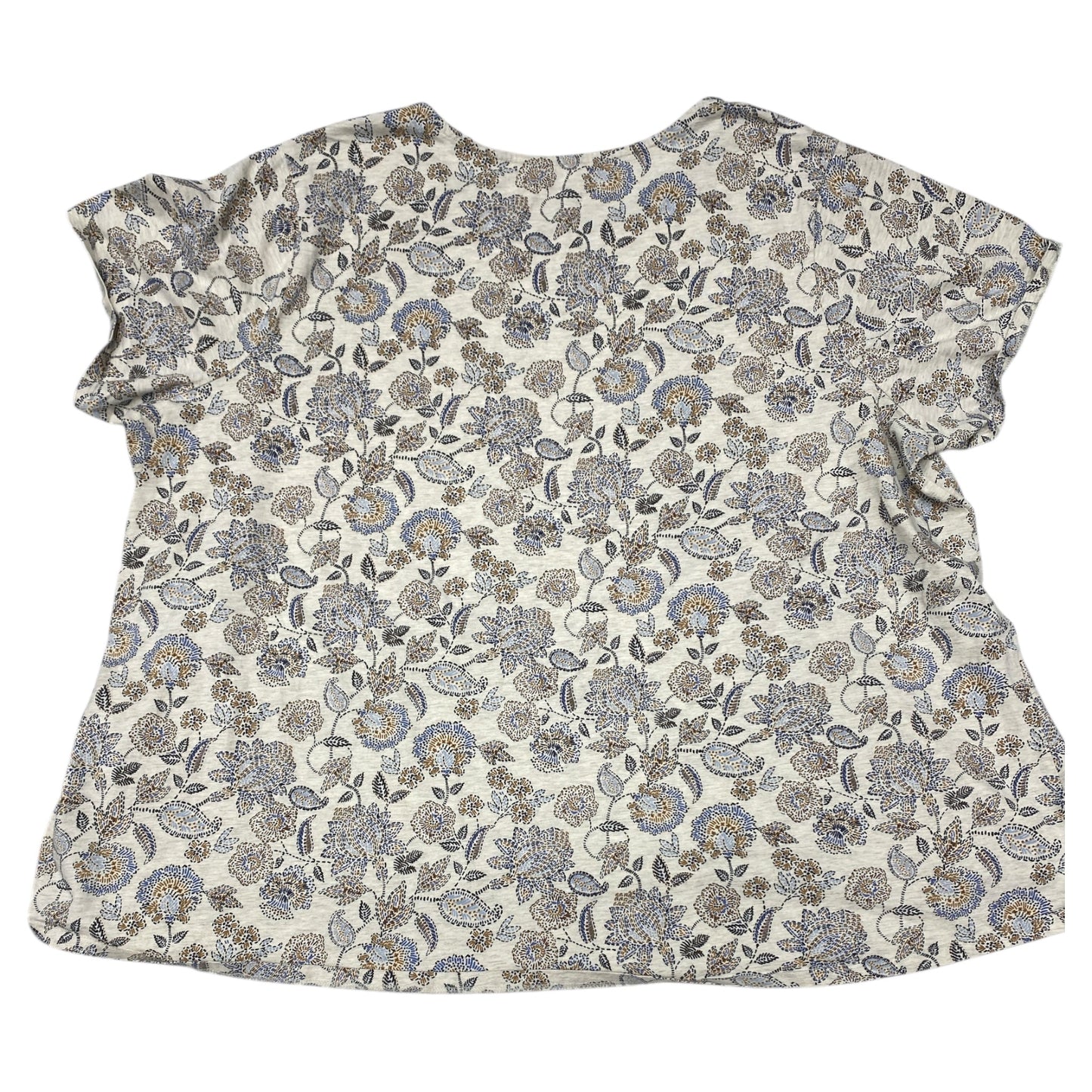 Top Ss By Pure Jill In Blue & Tan, Size:4X