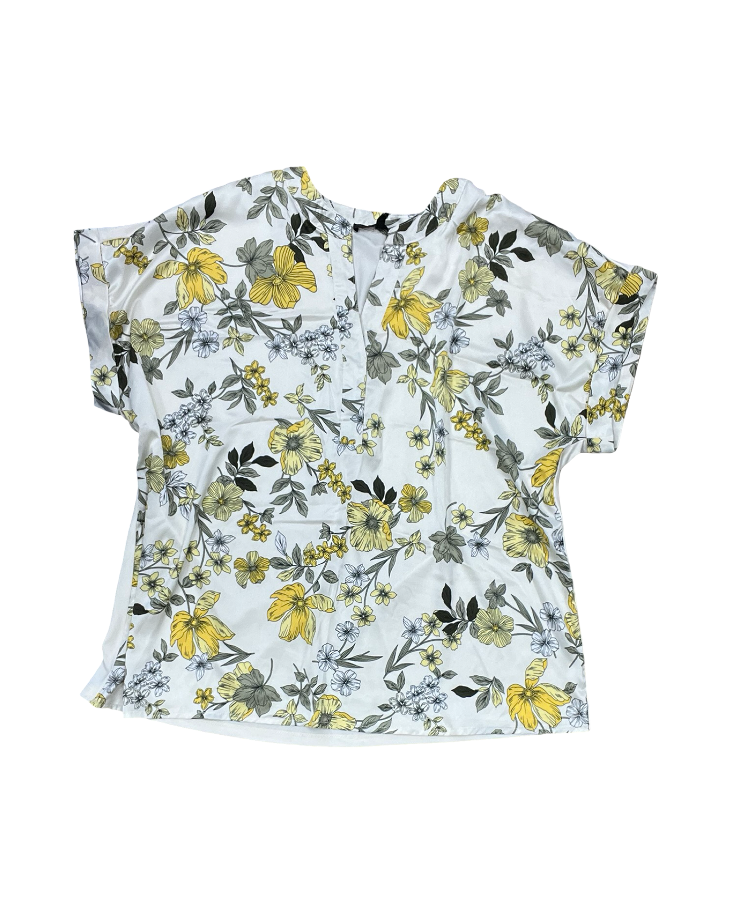 Top Ss By Clothes Mentor In Cream & Yellow, Size:Xl