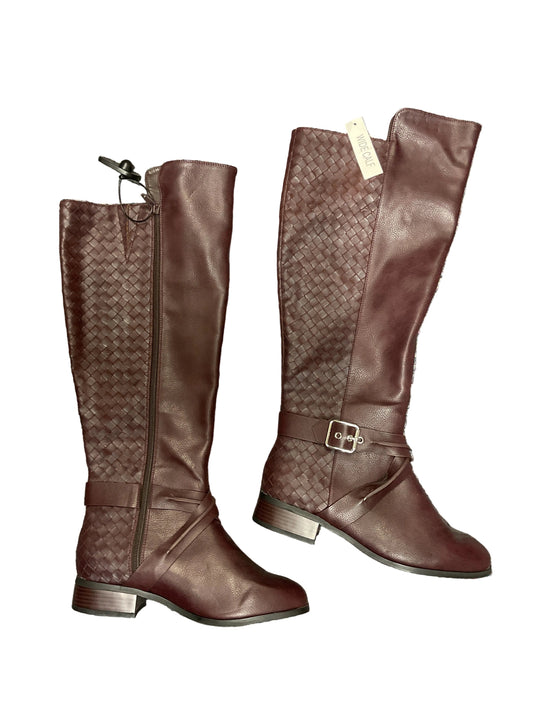 Boots Knee Flats By Cato In Maroon, Size:8