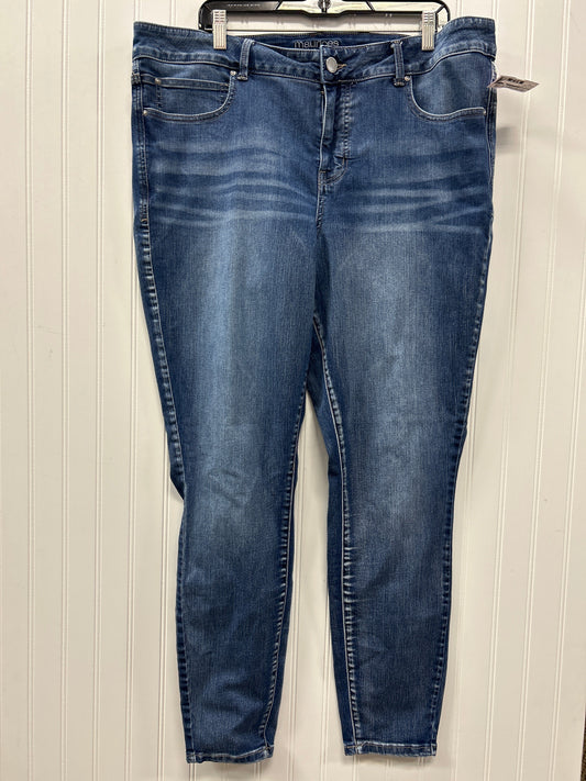 Jeans Skinny By Maurices In Blue Denim, Size:20