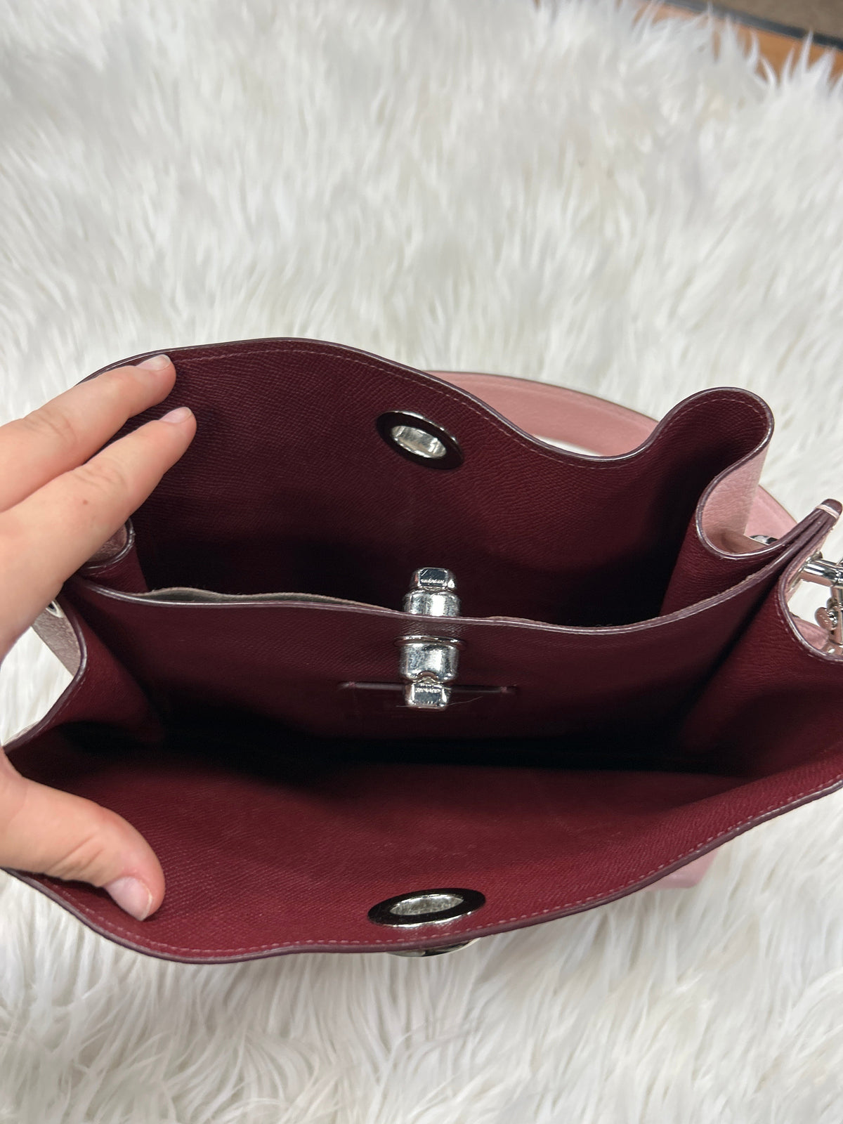 Handbag Designer By Coach In Pink, Size:Medium