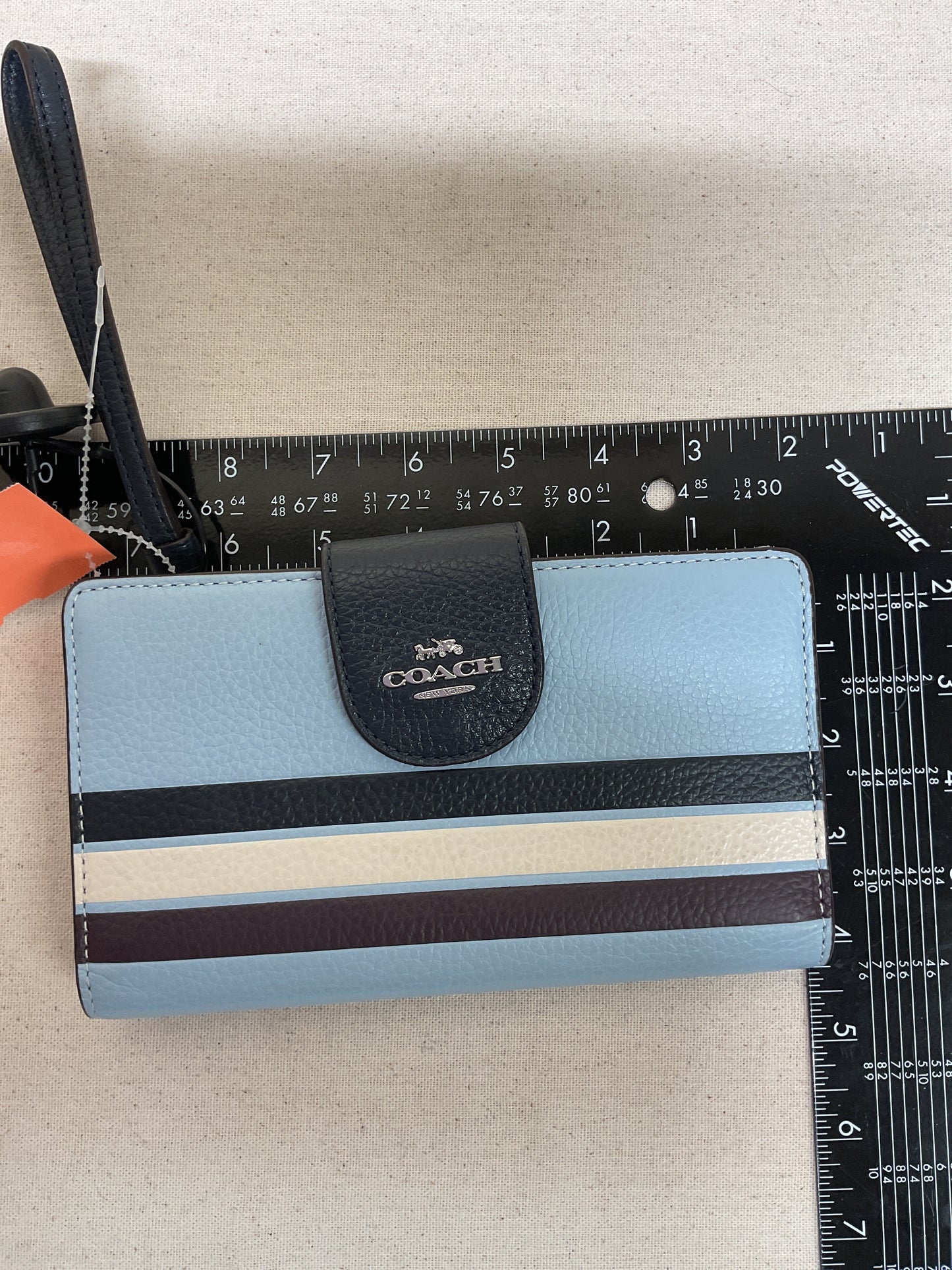 Wristlet Designer By Coach In Blue & White, Size:Large