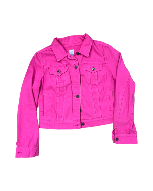 Jacket Denim By Jcp In Pink Denim, Size:L