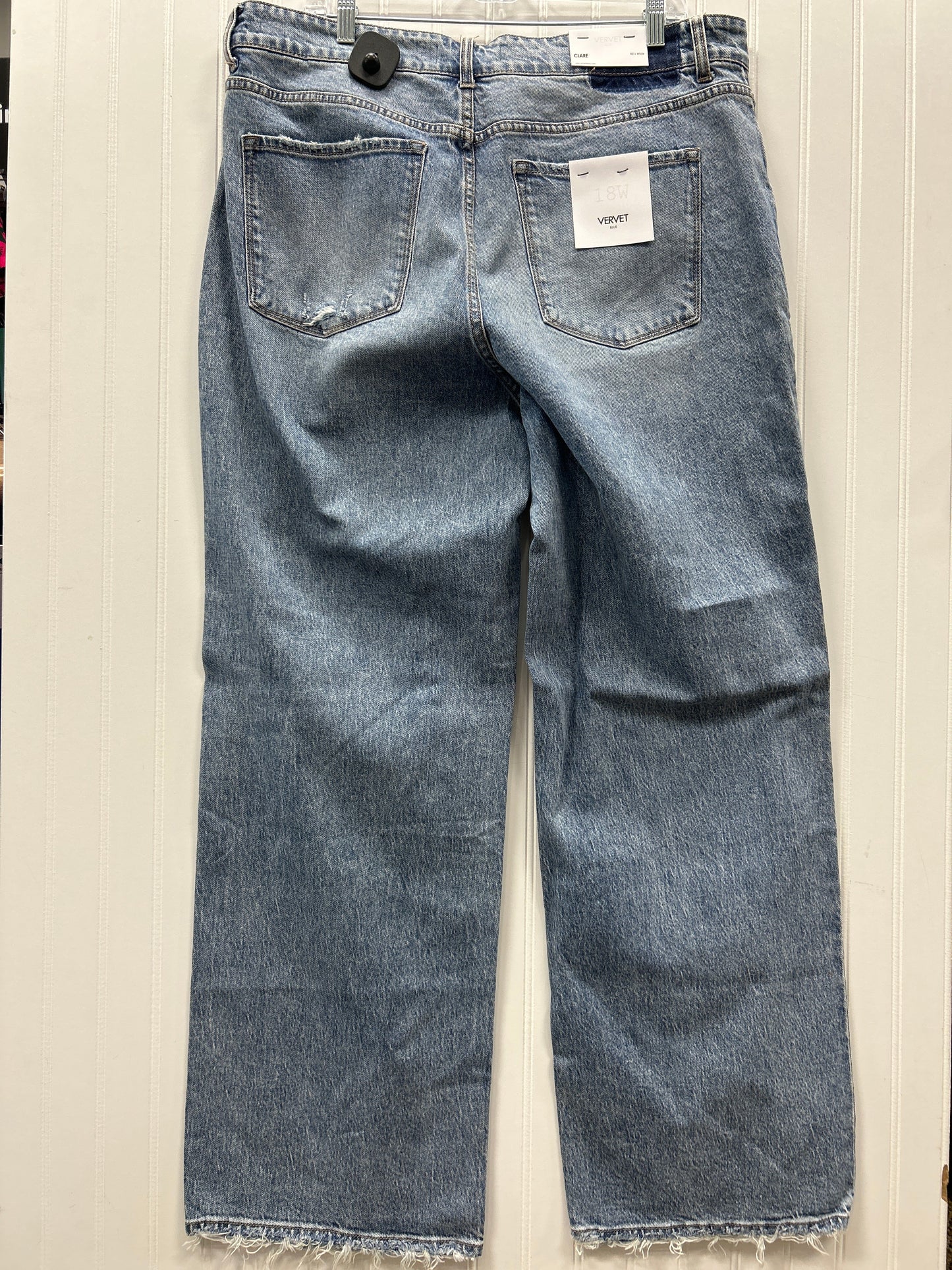 Jeans Wide Leg By Vervet In Blue Denim, Size:18 NWT