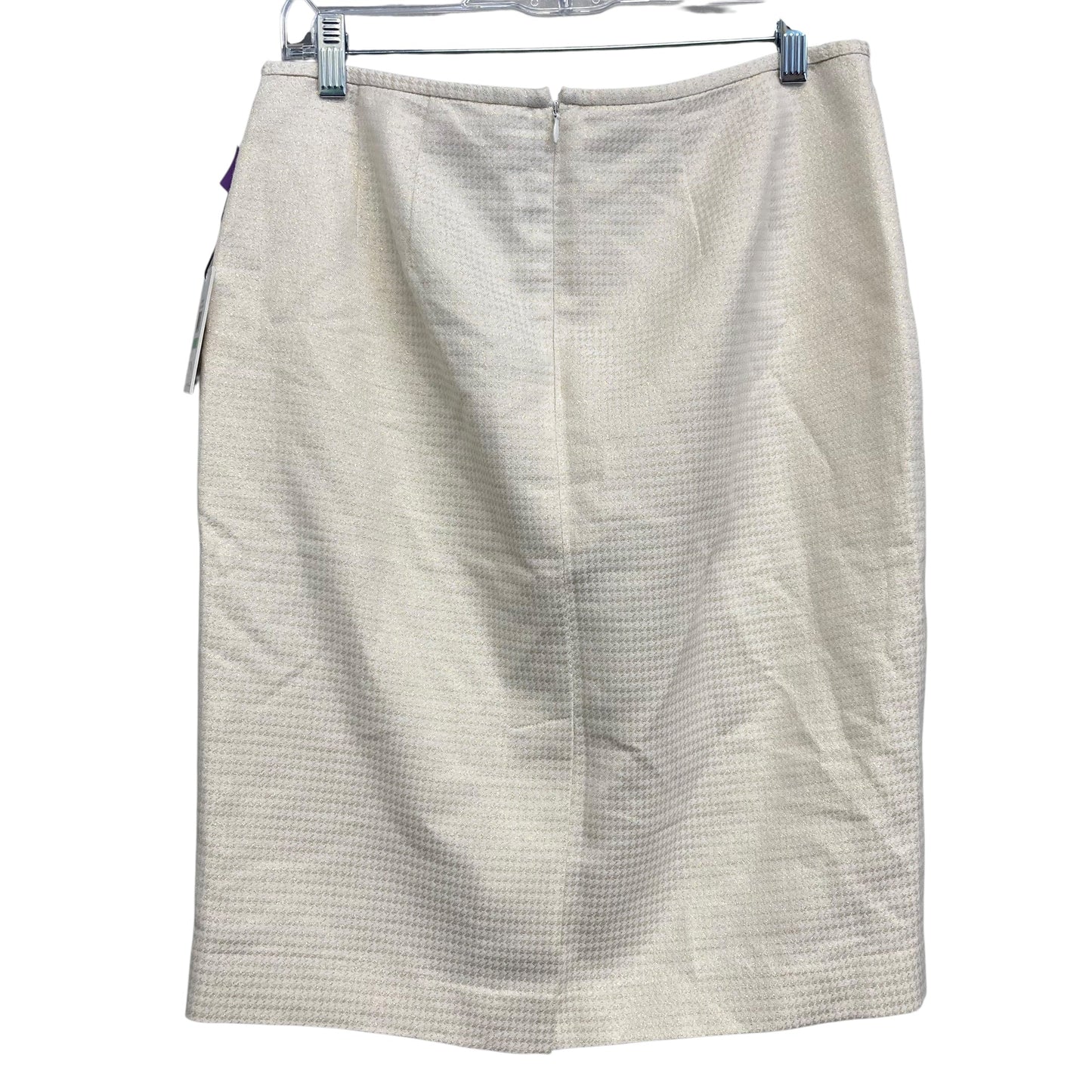 Skirt Midi By Calvin Klein In Gold & White, Size:8
