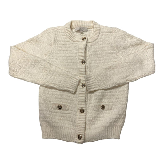 Sweater Cardigan By Loft In Cream, Size:Xsp