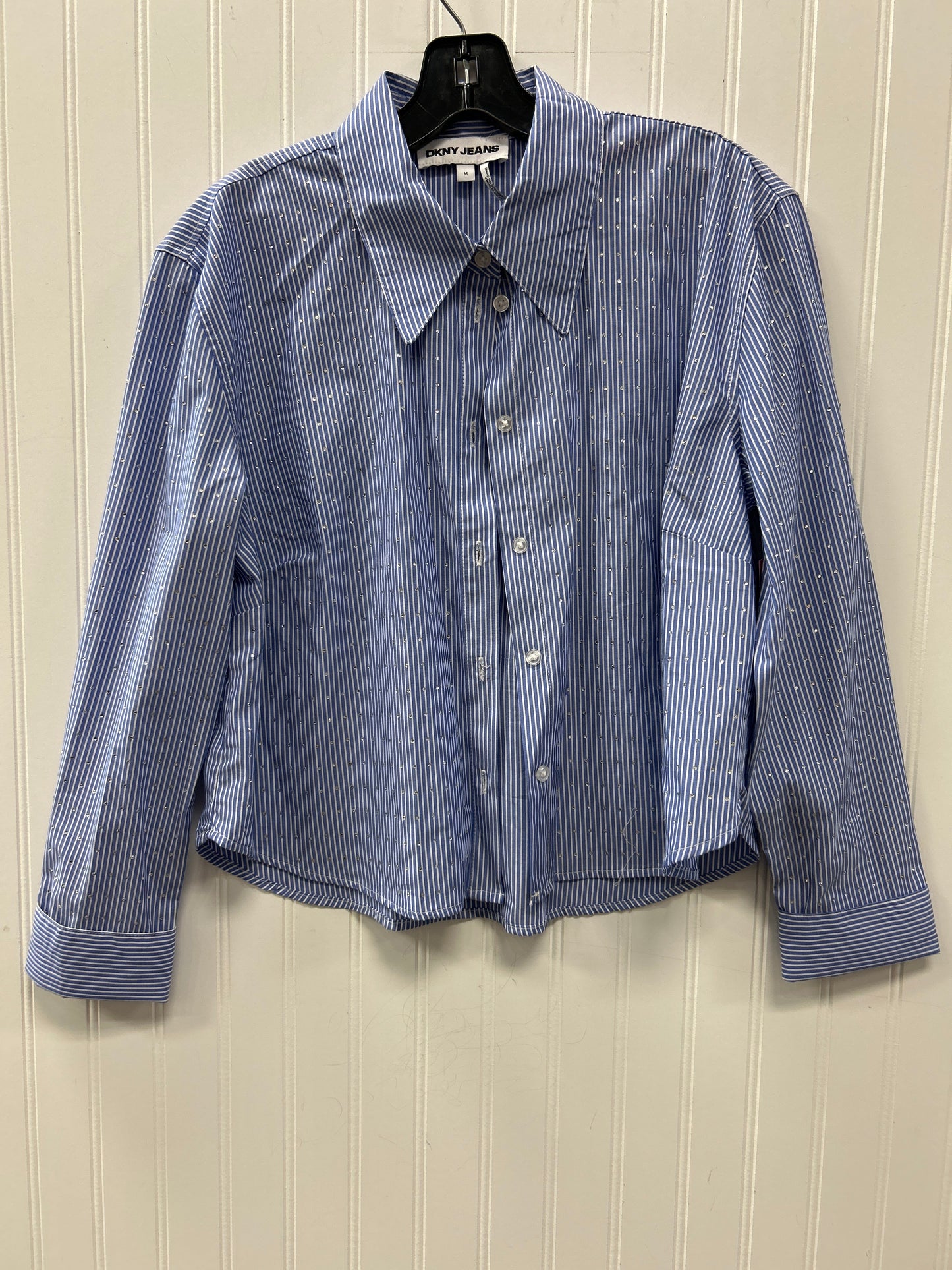 Blouse Ls By Dkny In Blue, Size:M