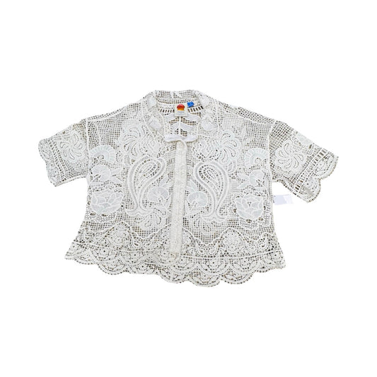 Top Ss Designer By Farm Rio In Cream, Size:Xl