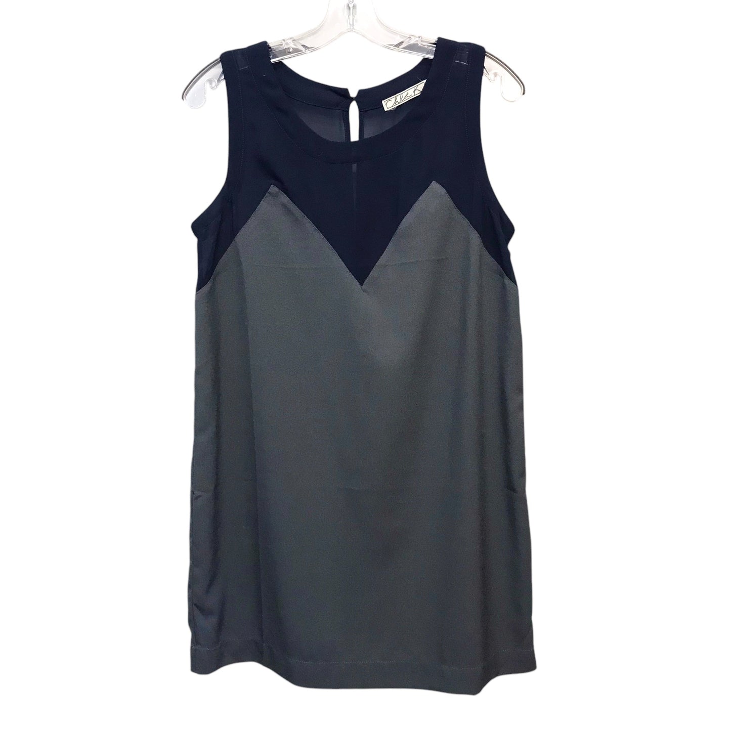 Top Sleeveless By Chloe K In Blue & Grey, Size:M