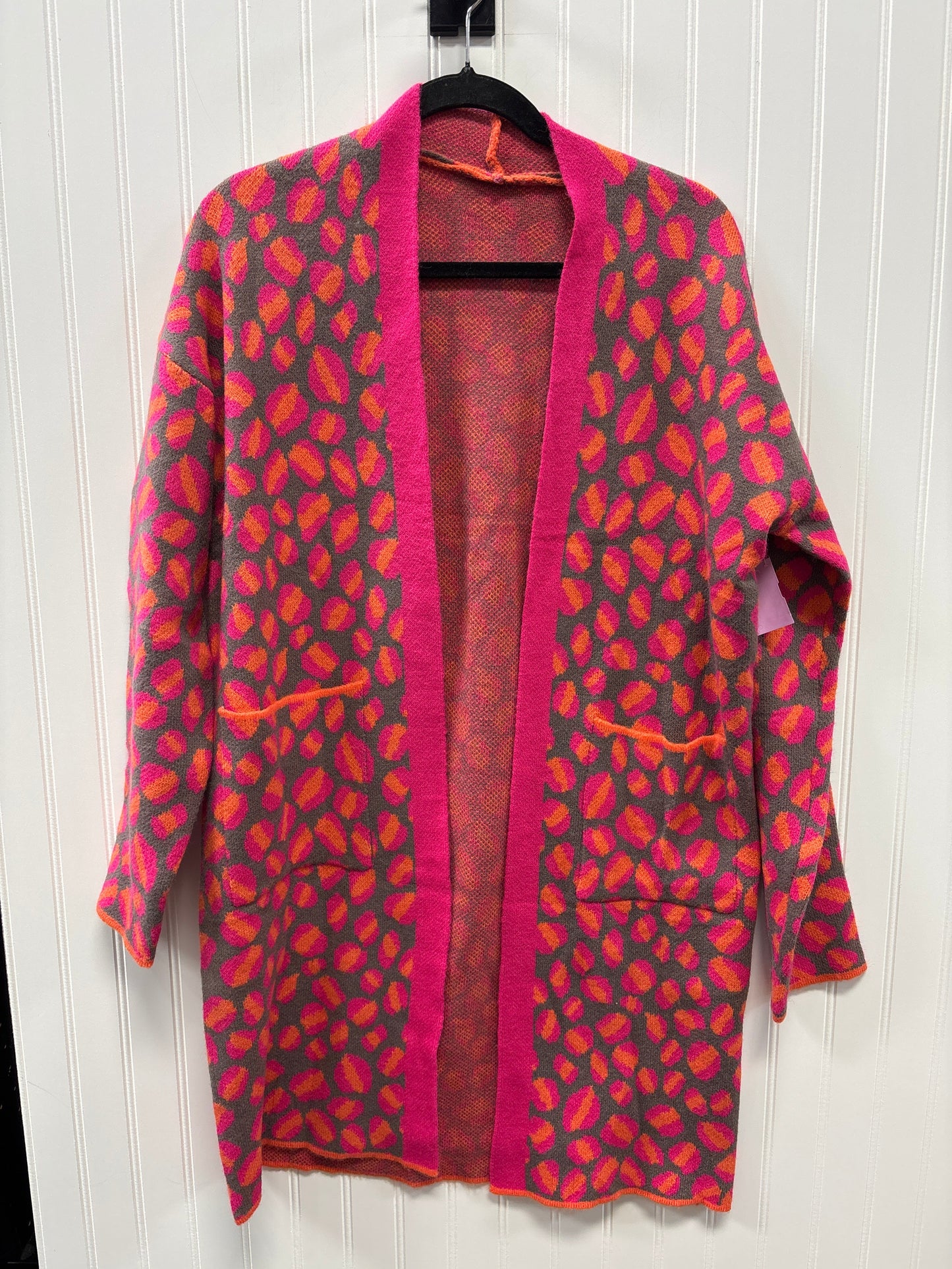 Sweater Cardigan By Clothes Mentor In Pink, Size:M