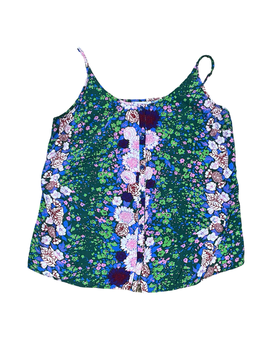 Top Sleeveless By Cabi In Blue & Green, Size:Xl