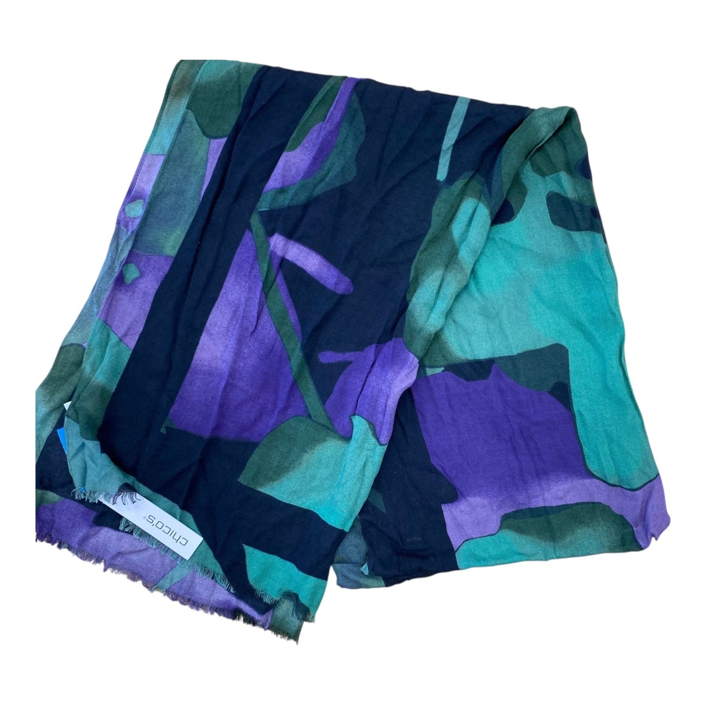 Scarf Long By Chicos In Green & Purple