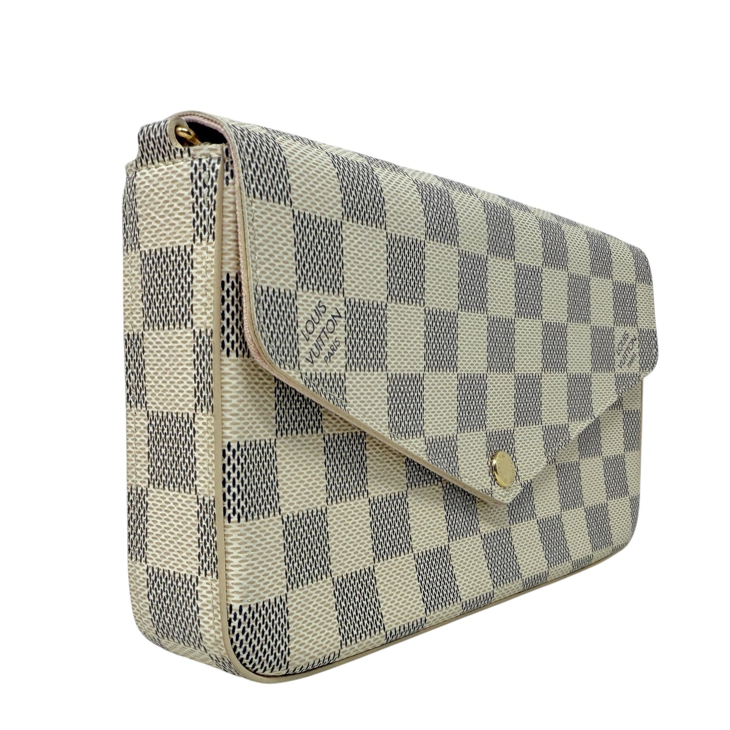 Pochette Félicie In Damier Azur Canvas Luxury Designer By Louis Vuitton, Size: Small