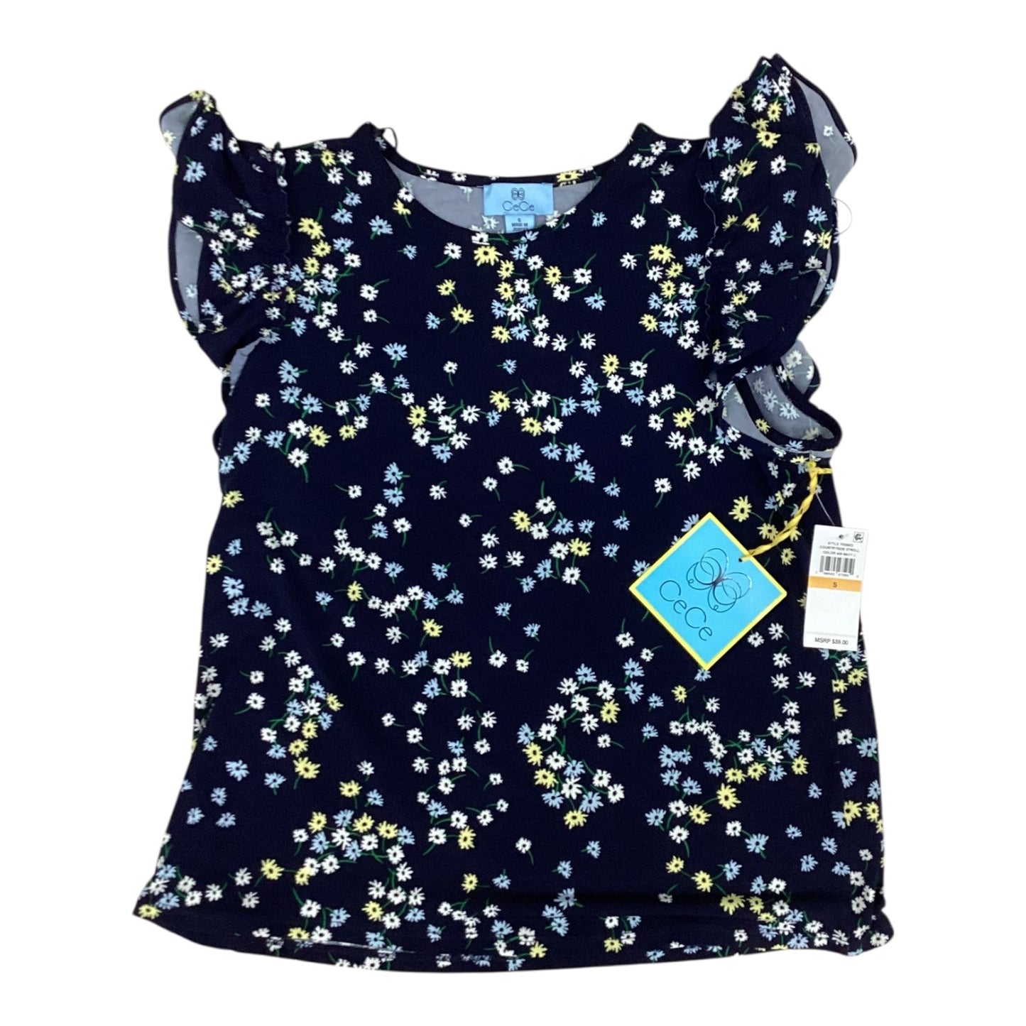 Top Ss By Cece In Blue & Yellow, Size:S