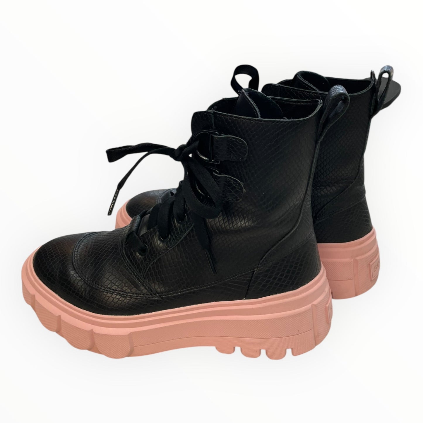 Boots Designer By Sorel In Black & Pink, Size:8.5