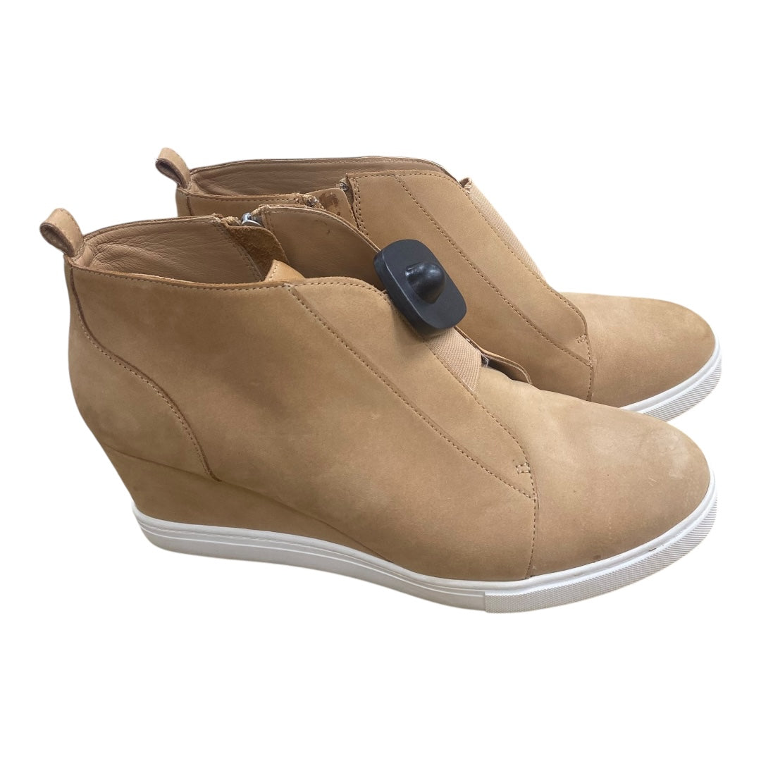 Shoes Sneakers By Linea Paolo In Tan & White, Size:10