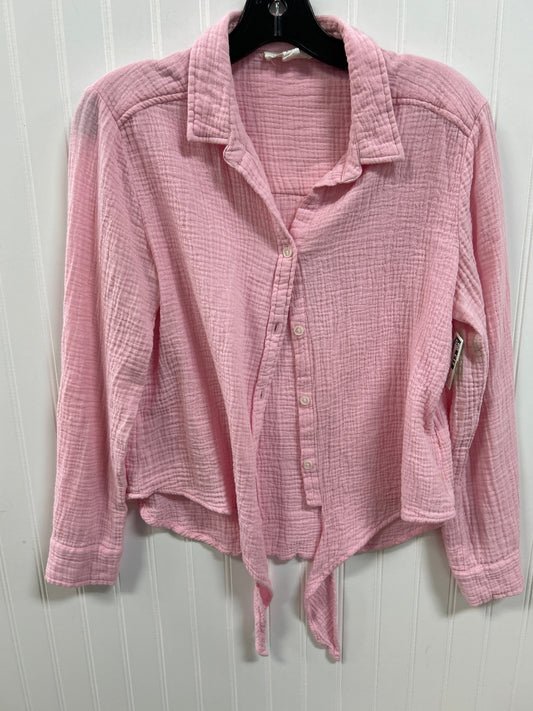 Blouse Ls By Beachlunchlounge In Pink, Size:S