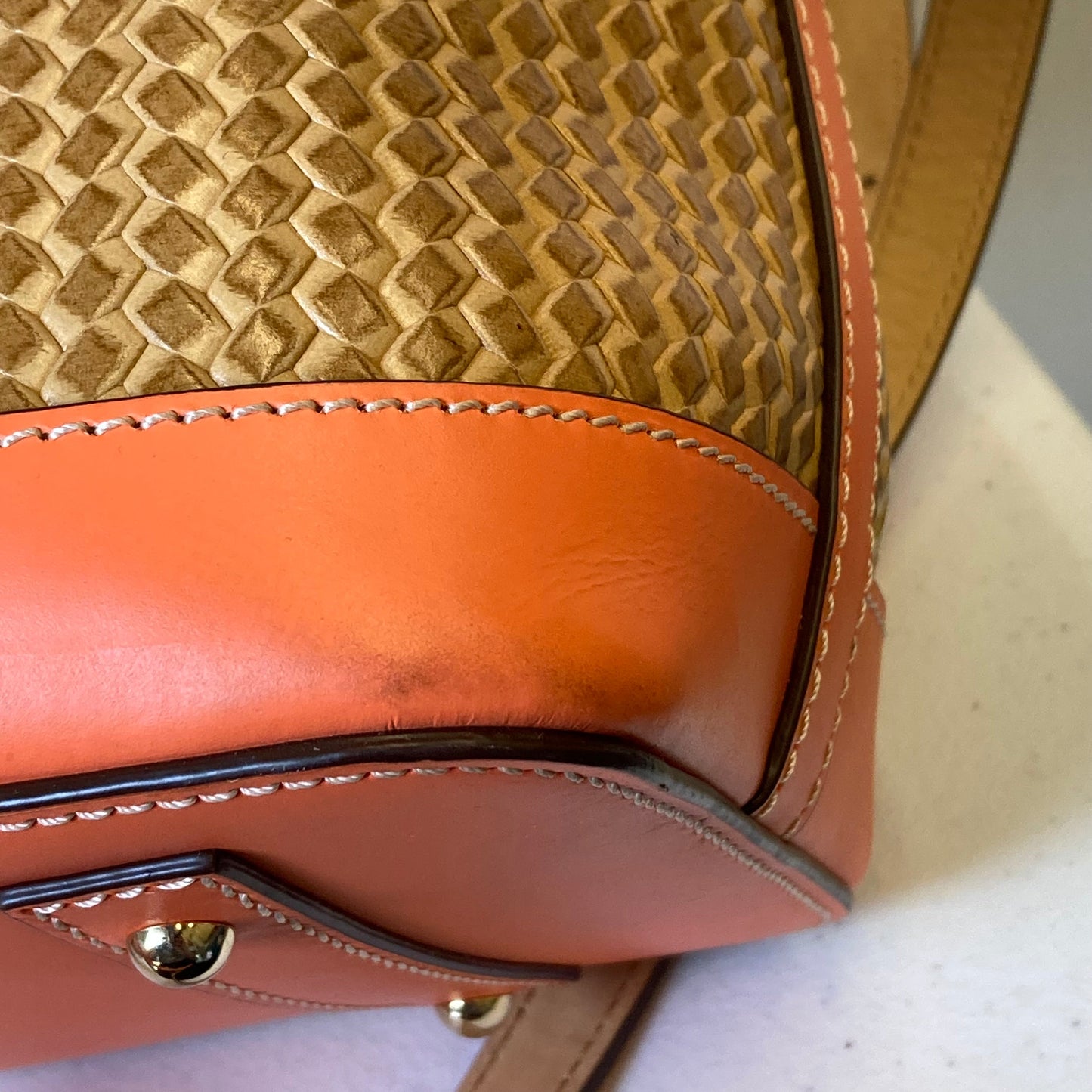 Crossbody Designer By Dooney And Bourke In Orange & Tan, Size:Medium